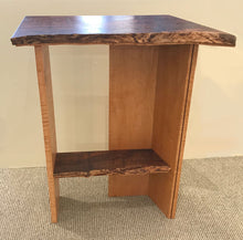Load image into Gallery viewer, &quot;Live Edge, Walnut &amp; Curly Maple Side Table&quot;
