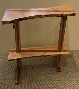 "Acacia & Silver Maple Double Shelved Table"