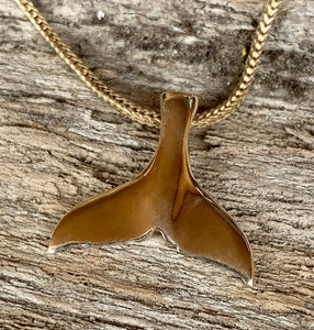 "14kt Gold Whale Tail Pendant"