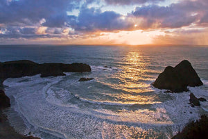 "Winter Sunset & Sea Stacks"